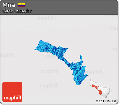 Political 3D Map of Mira, single color outside