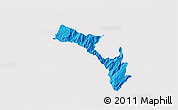 Political 3D Map of Mira, single color outside