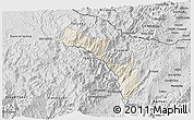 Shaded Relief 3D Map of Mira, desaturated