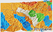 Shaded Relief 3D Map of Mira, political outside