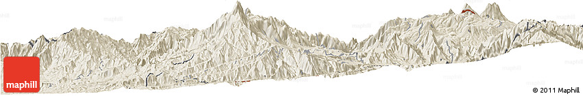 Shaded Relief Horizon Map of Mira