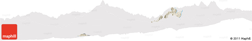 Shaded Relief Horizon Map of Mira, single color outside