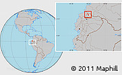Gray Location Map of Mira, highlighted parent region, within the entire country