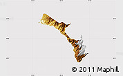 Physical Map of Mira, cropped outside