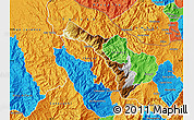 Physical Map of Mira, political outside
