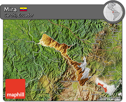 Physical Map of Mira, satellite outside