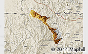 Physical Map of Mira, shaded relief outside