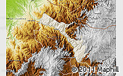 Shaded Relief Map of Mira, physical outside