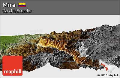 Physical Panoramic Map of Mira, darken