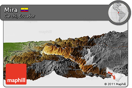 Physical Panoramic Map of Mira, darken