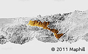 Physical Panoramic Map of Mira, lighten, desaturated