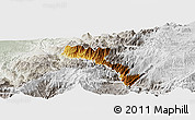 Physical Panoramic Map of Mira, lighten, semi-desaturated