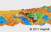 Physical Panoramic Map of Mira, political outside