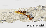 Physical Panoramic Map of Mira, shaded relief outside