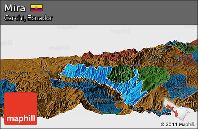 Political Panoramic Map of Mira, darken