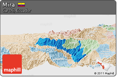 Political Panoramic Map of Mira, lighten