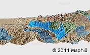 Political Panoramic Map of Mira, semi-desaturated