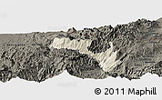 Shaded Relief Panoramic Map of Mira, darken