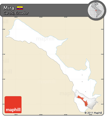 Classic Style Simple Map of Mira, single color outside