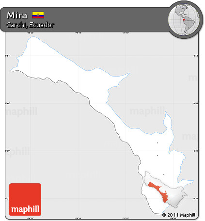 Silver Style Simple Map of Mira, single color outside