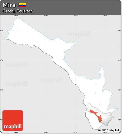 Silver Style Simple Map of Mira, single color outside