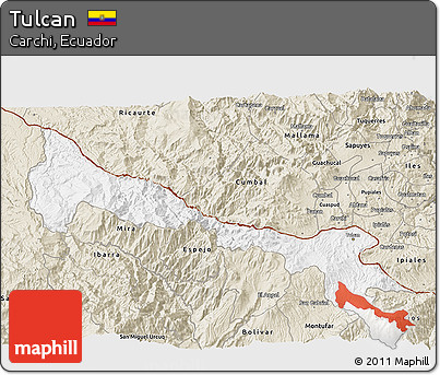 Classic Style 3D Map of Tulcan
