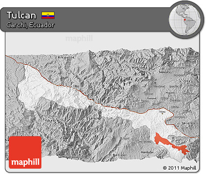 Gray 3D Map of Tulcan