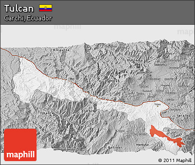 Gray 3D Map of Tulcan