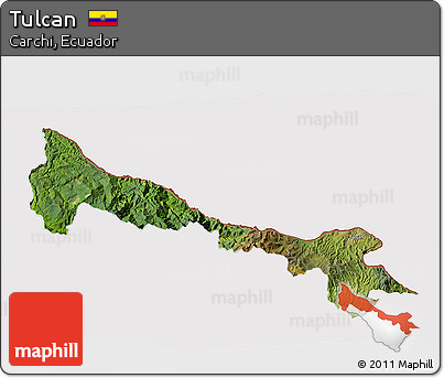 Satellite 3D Map of Tulcan, cropped outside