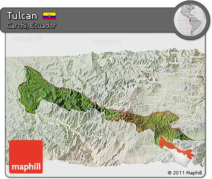 Satellite 3D Map of Tulcan, lighten