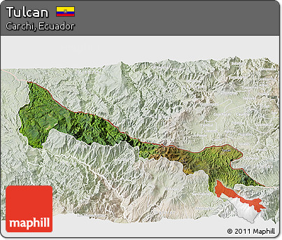 Satellite 3D Map of Tulcan, lighten