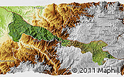 Satellite 3D Map of Tulcan, physical outside