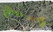 Satellite 3D Map of Tulcan, semi-desaturated