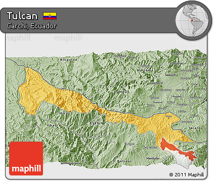 Savanna Style 3D Map of Tulcan