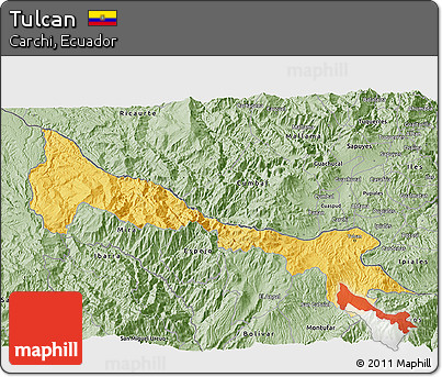 Savanna Style 3D Map of Tulcan