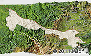 Shaded Relief 3D Map of Tulcan, satellite outside