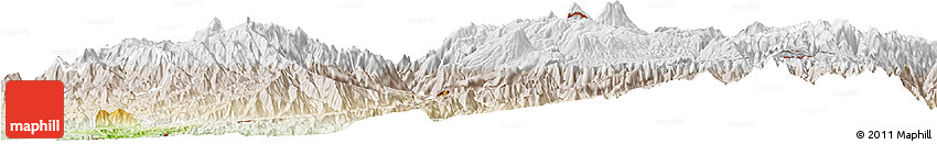 Physical Horizon Map of Tulcan, lighten
