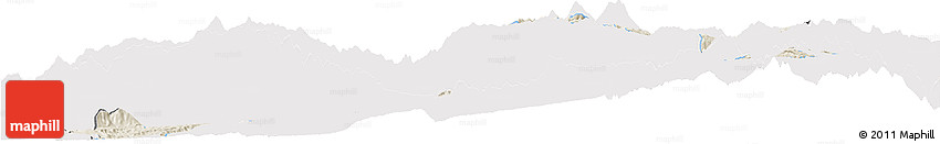 Shaded Relief Horizon Map of Tulcan, single color outside