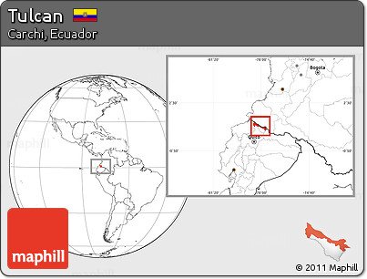 Blank Location Map of Tulcan