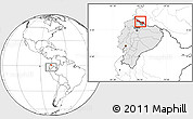 Blank Location Map of Tulcan, highlighted country, highlighted parent region, within the entire country