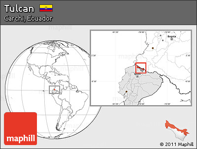 Blank Location Map of Tulcan, highlighted country, highlighted parent region