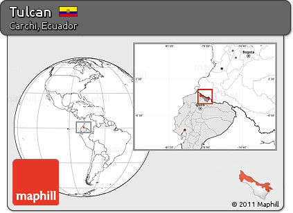 Blank Location Map of Tulcan, highlighted country, highlighted parent region