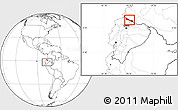 Blank Location Map of Tulcan, highlighted parent region, within the entire country