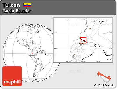 Blank Location Map of Tulcan, highlighted parent region