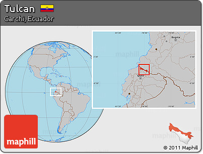Gray Location Map of Tulcan