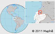 Gray Location Map of Tulcan, highlighted country, highlighted parent region