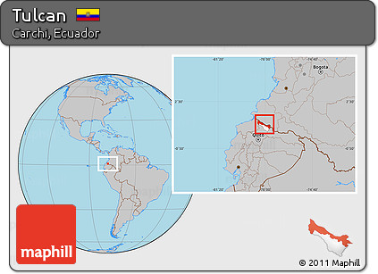 Gray Location Map of Tulcan, highlighted parent region