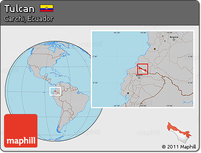 Gray Location Map of Tulcan, highlighted parent region