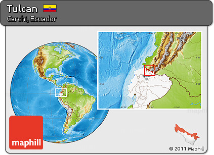 Physical Location Map of Tulcan, highlighted country