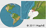 Satellite Location Map of Tulcan, highlighted country, highlighted parent region
